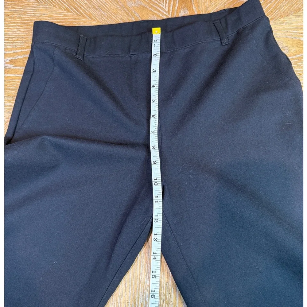 Quince Ultra Stretch Ponte Bootcut Pants Black Pull On Size Large W-PNT-21